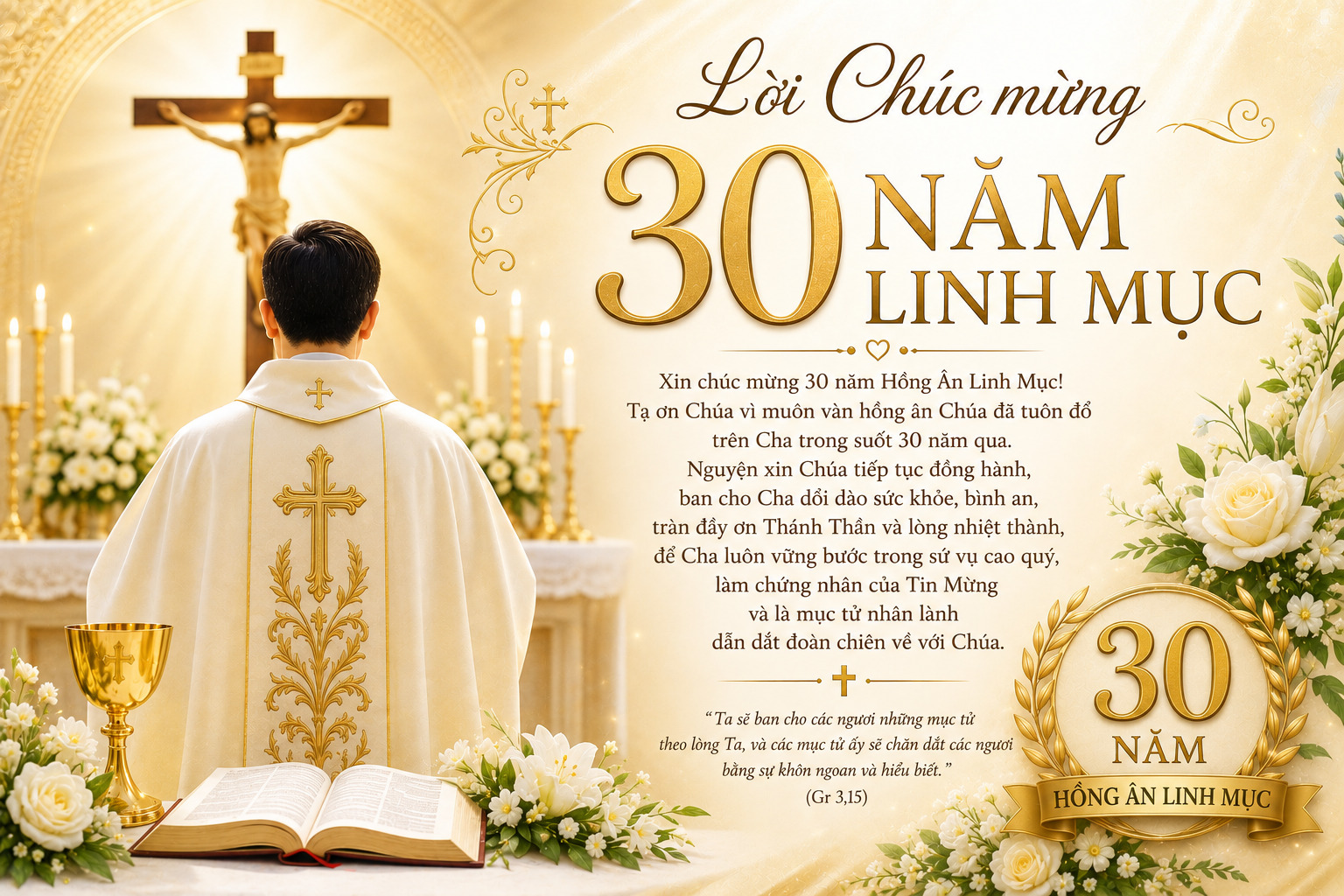 Lời chúc mừng 30 năm Linh mục