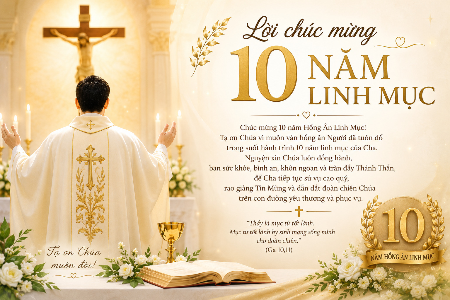 Lời chúc mừng 10 năm Linh mục