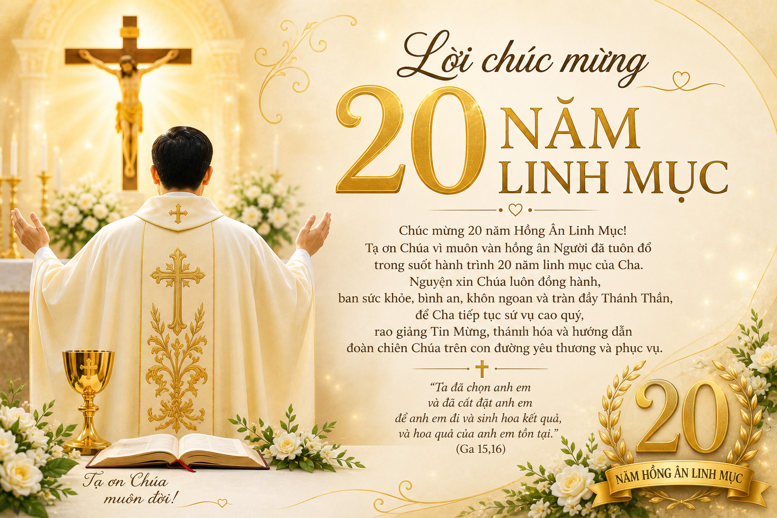 Lời chúc mừng 20 năm linh mục
