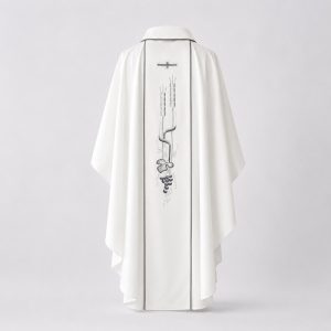áo lễ màu trắng mã số 01 mặt sau