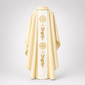 áo lễ màu vàng mã số 02 mặt sau